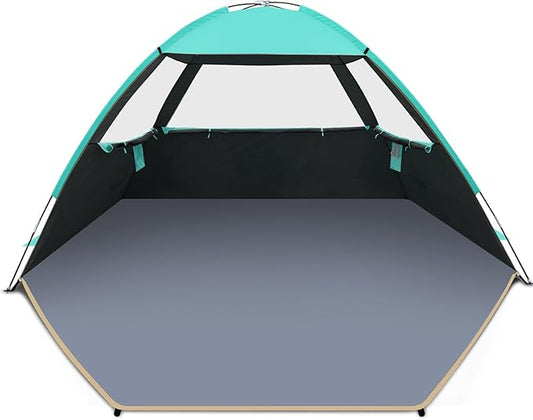 Gorich Beach Tent Sun Shelter for 3/4-5/6-7/8-10 Person with UPF 50＋ UV Protection, Lightweight & Easy Setup Beach Shade Canopy, Portable Beach Shade Tent Beach Cabana