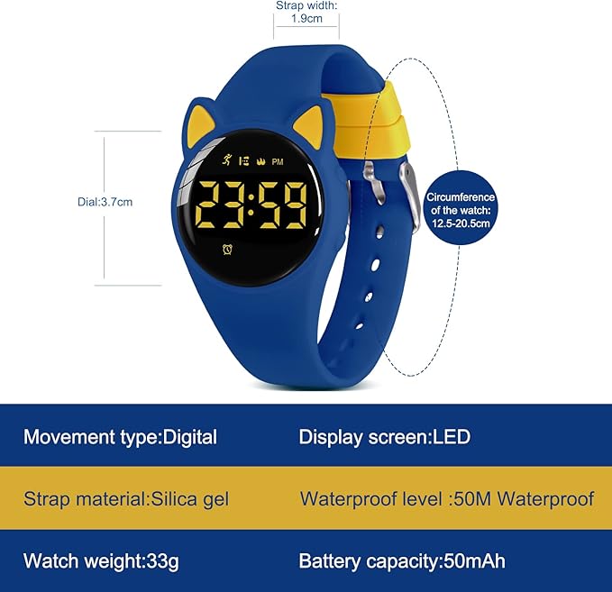 Kids Watches for Girls Boys Digital Sport Watch with Step Counter Pedometer Vibration Alarm Clock, No App Waterproof Fitness Tracker Kids Watch Boys Girls Teens Students Ages 5-16