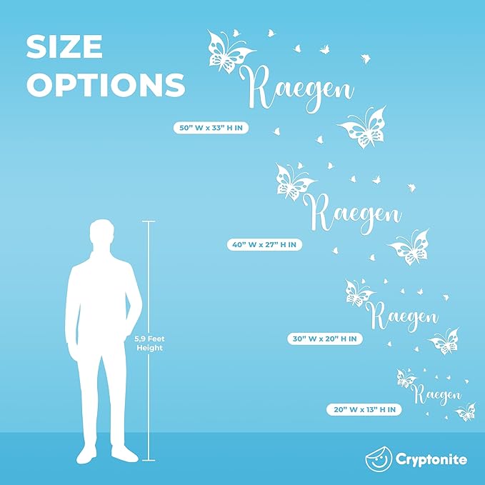 Personalized Name Butterfly Wall Decals I Butterfly Decorations for Girls Room Decor I Baby Nursery Wall Decal I Butterfly Wall Decor for Birthday I Pink Butterfly Wall Decor