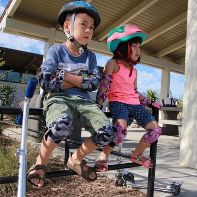 Soft-Style Kids Knee and Elbow Pads with Bike Gloves, Flexible Impact-Resistant Gear for Ages 2-11, Designed for Balance Bikes, Roller-Skating, and Skateboarding