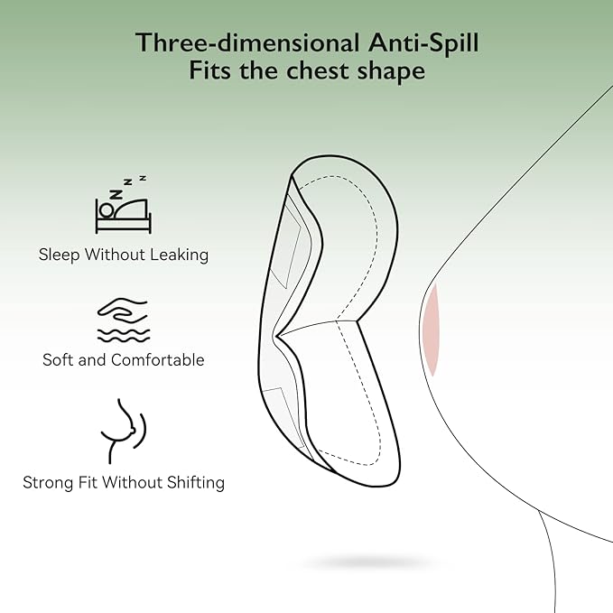 Momcozy Bamboo Fiber Disposable Nursing Pads, 100% Natural Materials and 100% Biodegradable, Skin Contacts Only Most Natural Materials, for Sensitive Skin, Individually Packaged（120 Count）