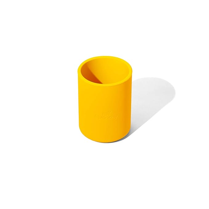 Avanchy Silicone Training Cup – 12 oz Open Cup for Toddlers and Infants – Ideal for Baby Led Weaning and Transitioning from Bottles, Yellow