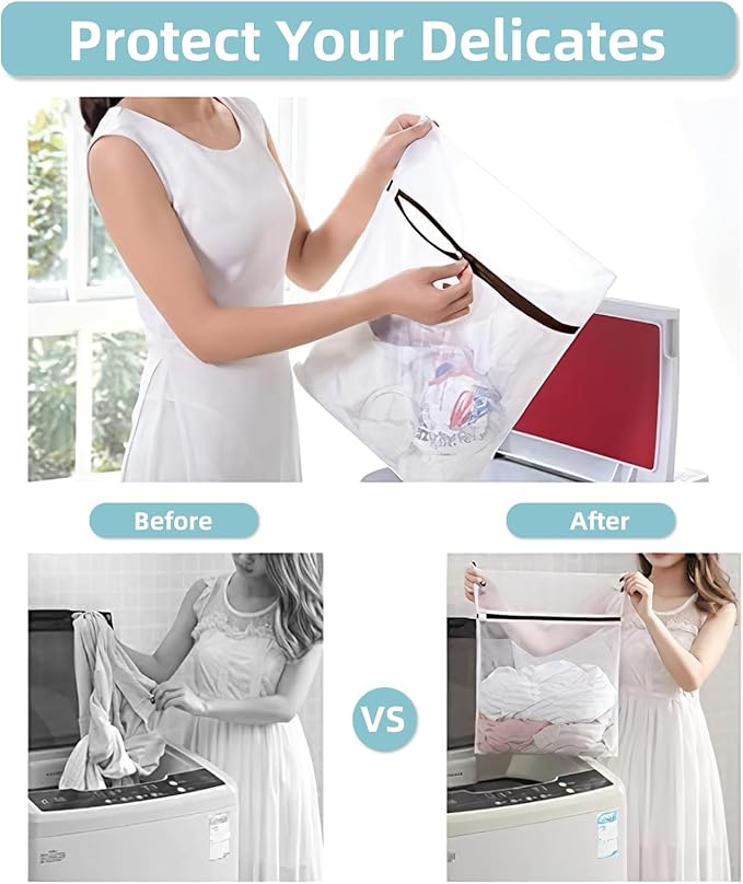 GOGOODA Set of 7 Mesh Laundry Bags for Delicates Wash Bags for Lingerie, Laundry, Hosiery, Blouse, Underwear, Pantyhose, Socks, Shoes