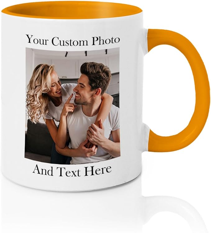 Custom Photo & Text Mug Add Personalized Text, Upload Your Image Personalized 11.5oz Mug Choose From Various Designs The Suitable Gift for Parents (C02 TEXT & PHOTO)