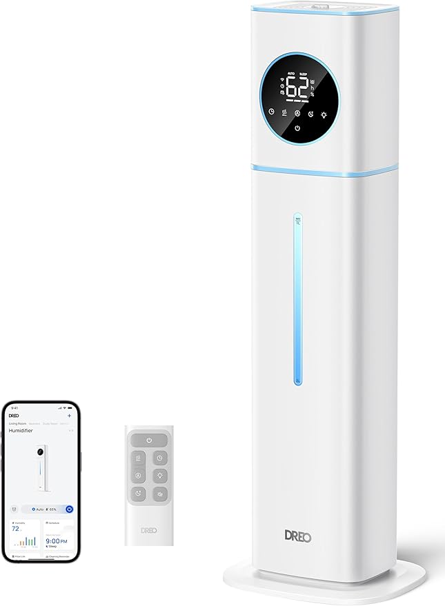 Dreo 11L Smart Humidifier Large Room 700 ft², 100H Cool Mist Air Humidifiers for Bedroom, Top-Fill Self-Cleaning Tank, 26dB, Auto Mode, Aroma Box, RGB Light, Remote & APP Control, Baby, Plant, Blue