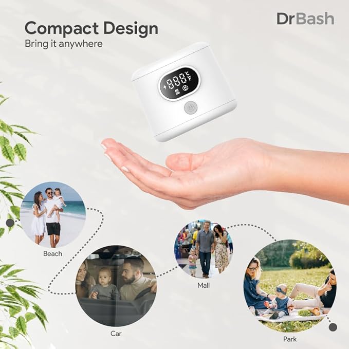 DrBash Portable Bottle Warmer for Travel, Leak-Proof Travel Baby Bottle Warmer with Fast Heating for Breastmilk, Safety Material Baby Bottle Warmer for Dr. Brown, Medela, Tommee Tippee, ComoTomo,