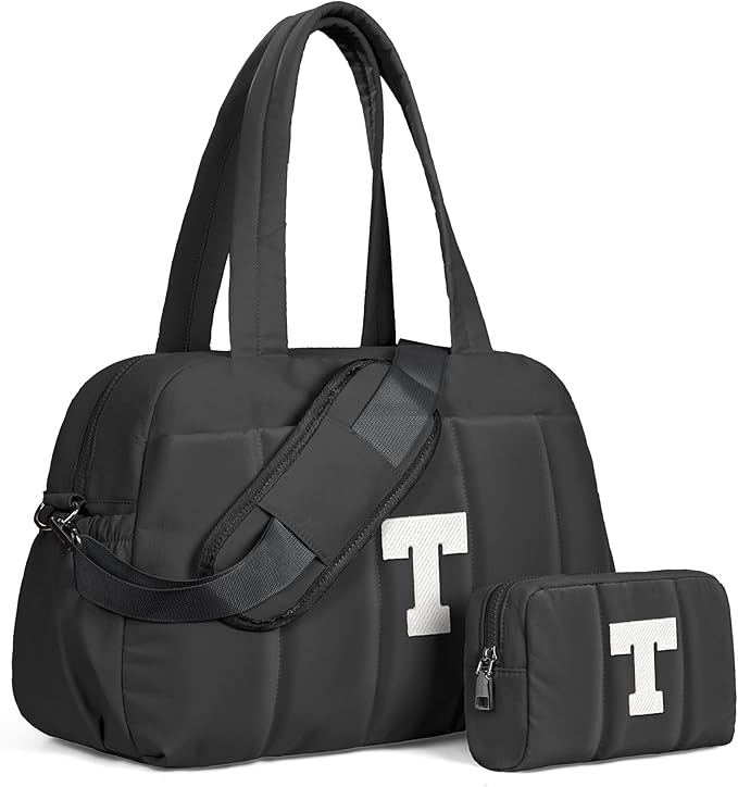 Women Duffle Bag with Initial, Personal Item Travel Bags，Granddaughter Gift -Gym Bag with Wet Pocket，Lightweight Travel Bags Personalized Tote with Makeup Pouch