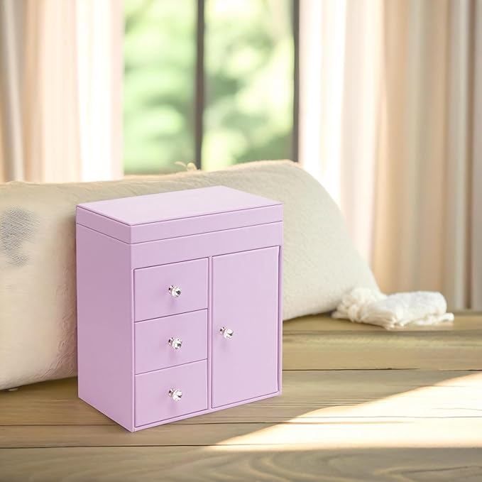 Vlando Musical Jewelry Box with Spinning Ballerina, Girls’ Jewelry Organizer for Necklaces Rings and Hair Accessories, Gift for Girls and Kids, Purple