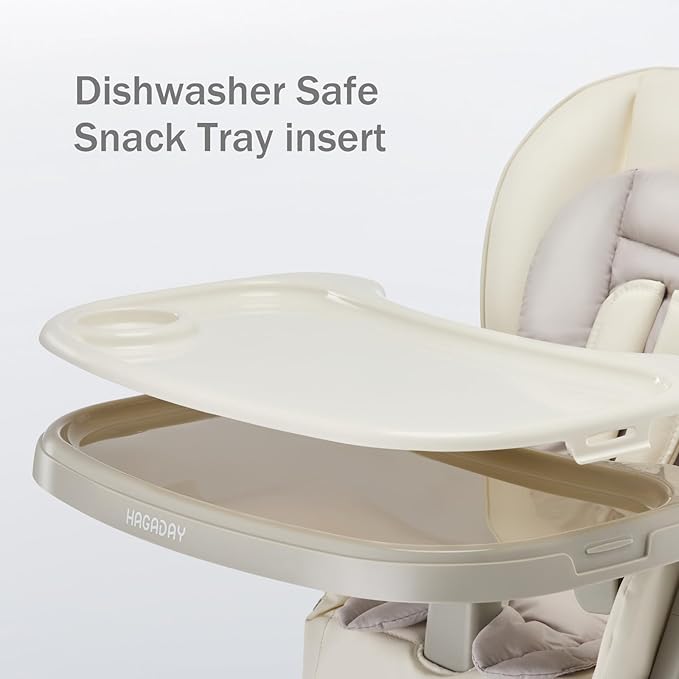 6 in 1 Convertible High Chairs for Babies and Toddlers,Portable High Chair with Dishwasher Tray and 4 Wheel,Booster Seat for Dining Table,Foldable Toddle and Baby Feeding Highchair (White)