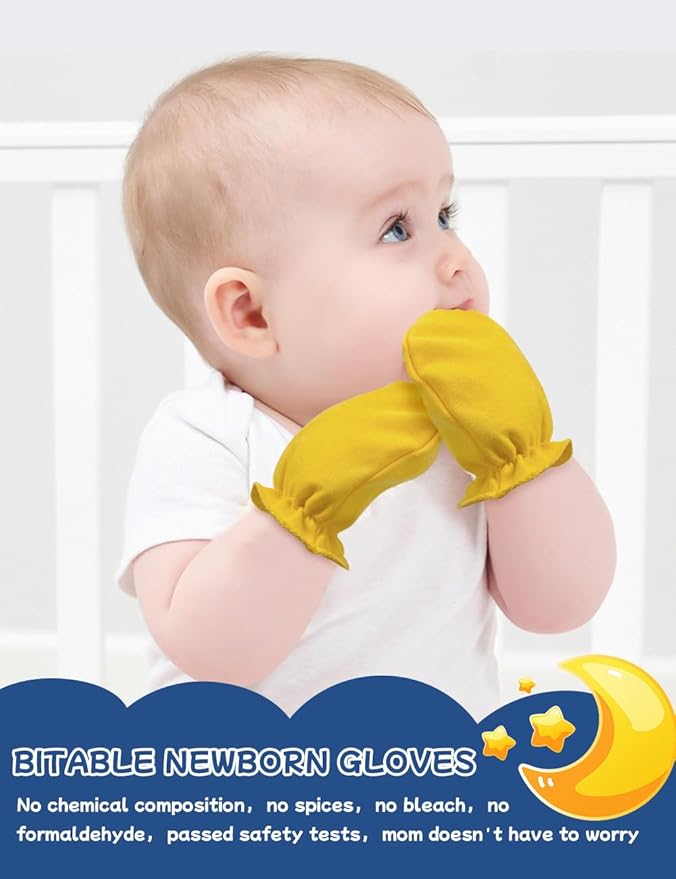Cute Baby Mittens Newborn, No Scratch Baby Boy Mittens, Baby Girl Hat Gloves for Toddlers, Infant, Newborn