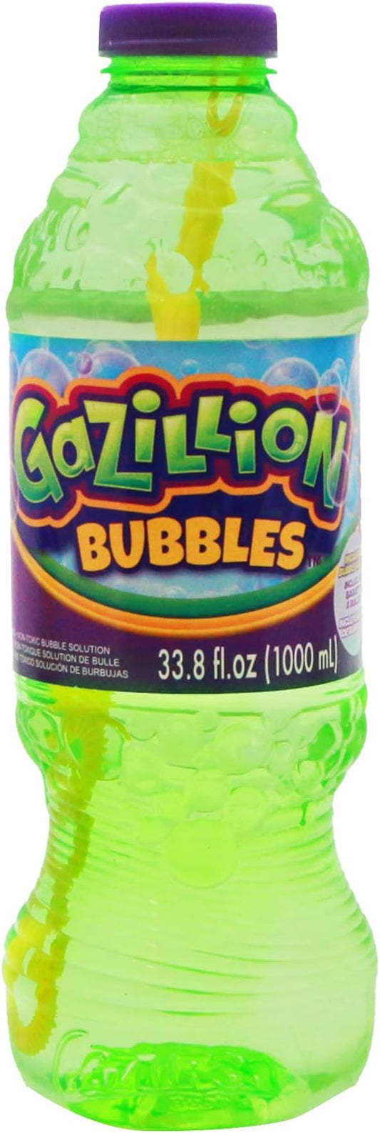 Gazillion Bubbles, Original Bubble Solution 1L - Create Bubbles with Premium Formula & 7-in-1 Bubble Wand - Non-Toxic & Safe