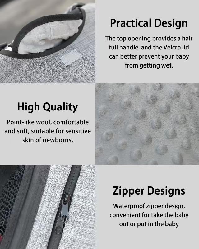 Waterproof Baby Car Seat Cover，Cold Weather Carseat Cover for Babies,Infant Car Seat Cover Canopy for Boy Girls,Windproof Car Seat Canopy for Boys & Girls, Keeps Babies Warm and Cozy