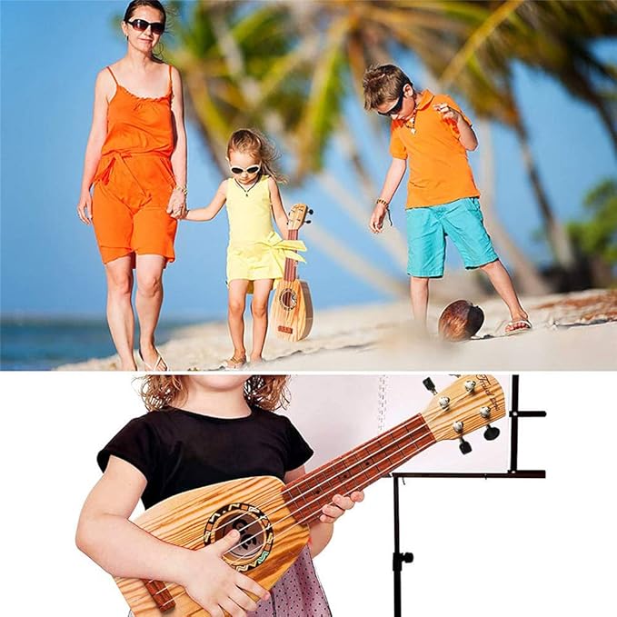 YOLOPARK 17" Kids Toy Guitar for Girls Boys, Mini Toddler Ukulele Guitar with 4 Strings Keep Tones Can Play for 3, 4, 5, 6 7 Year Old Kids Musical Instruments Educational Toys for Beginner (Wood)