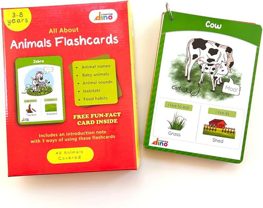 Animals and Their Babies Flashcards | Animal Sound | Animal Habitat Flashcards for Toddlers and Kids - 40 Animals - Non Tearable and Water Resistant | Reusable