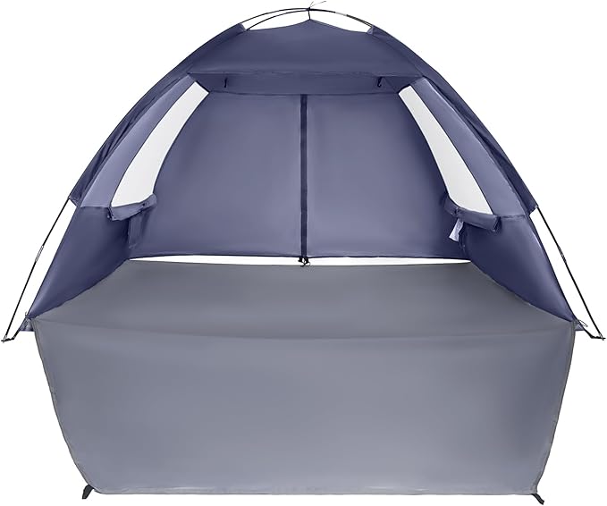 CAMEL CROWN Beach Tent UPF 50+ Sun Shelter for 2/3/5/6 Person, Lightweight Portable Sun Shade with Sand Anchor, Family Beach Day & Outdoor Adventures