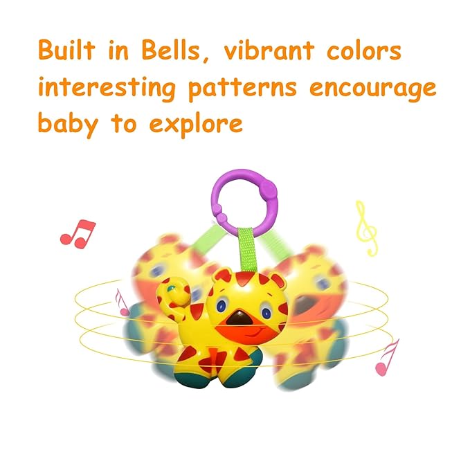 Baby Toys, Cartoon Animal Hanging Rattle Toys, Handbells Baby Rattles, Baby Bed Crib Car Seat Travel Stroller Toys for Infant, Best Birthday Gift for Newborn, 4 Pack