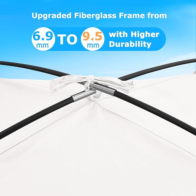 COMMOUDS Beach Tent Sun Shade for 3/4-5/6-7/8-10 Person, UPF 50+ Beach Sun Shelter Canopy Tent, Lightweight, Easy Set Up and Carry