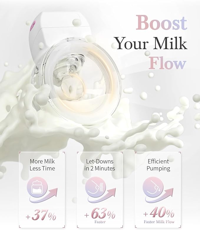 ABP-1508 Hands Free Breast Pump Wearable with Storage Bag, Wearable Breastfeeding Pump Strong Suction, Low Noise, 3 Modes 9 Levels, with 21/24mm Insert/Flange, 2 Pack (White)