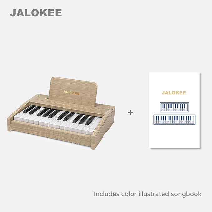 Kids Piano Keyboard, Digital Piano for Kids, Music Educational Instrument Toy, Wood Toy for 3+ Girls and Boys (Oak, 25 Keys)