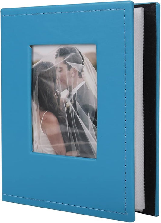 RECUTMS Photo Album 4x6 for 100 Photos Pictures PU Leather Cover White Inner Page for Wedding Albums Family Photo Book Baby Anniversary Vacation Birthday Christmas Photo Albums (Blue)