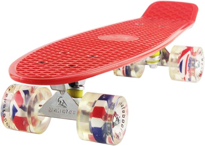Skateboards Complete 22 Inch Mini Cruiser Retro Skateboard for Kids Boys Youths Beginners