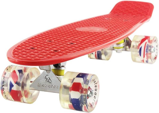 Skateboards Complete 22 Inch Mini Cruiser Retro Skateboard for Kids Boys Youths Beginners