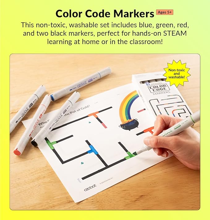 Color Coding Markers: Color Variety for Creative STEM Education, Ideal for Classroom & Home, Enhances Problem-Solving & Critical Thinking Skills, Suitable for Ages 6+, Dual-Sided, 5-Pack