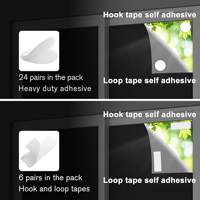 Portable Blackout Shades (79" x 57") Window Curtains, 100% Blackout Material Temporary Blinds for Baby Nursery, Bedroom, Dorm Room, Office or Travel Use