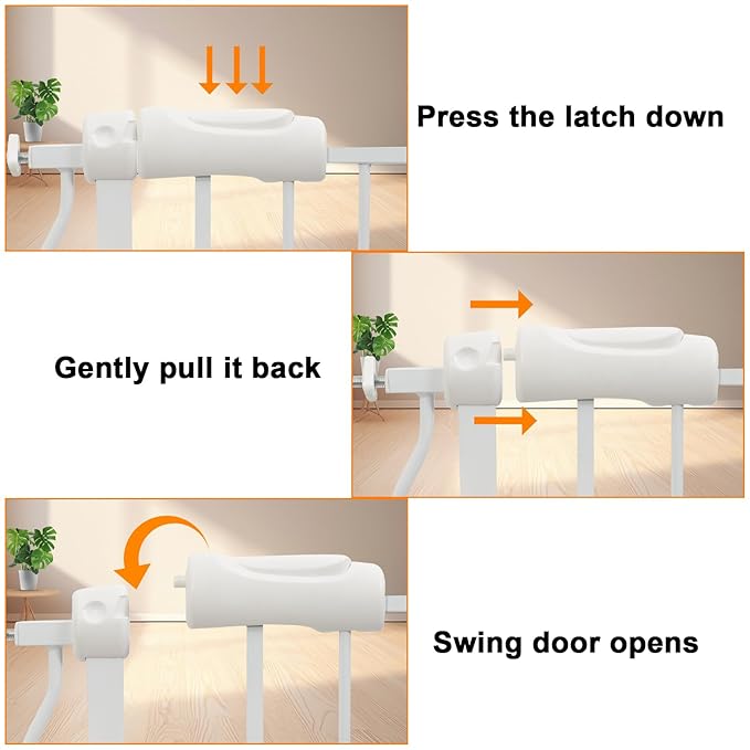 Extra Wide Baby Gate Extra Tall Dog Gate for Stairs Doorways White Metal Tension Child Pet Safety Gates with Pressure Mount 67-71.5 Inch (White)
