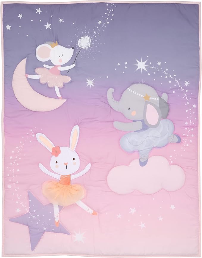 Bedtime Originals Tiny Dancer 3-Piece Ballet Baby Crib Bedding Set - Elephant