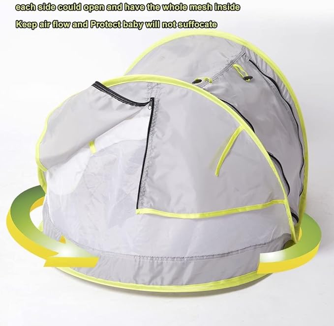 Poray Portable Baby Beach Tent with UPF 50+ Sun Shelter,Mosquito Net and Sunshade, Ideal Pop Up Kids Travel Tent with Carry Bag & 2 Stakes,Outdoor Indoor Play and Sun Protection