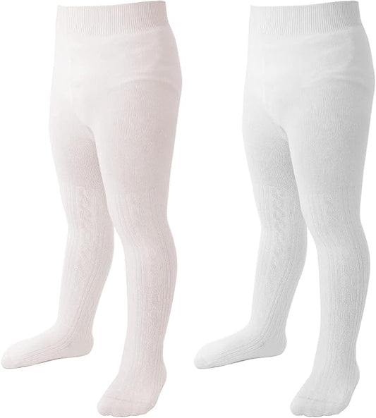 Marchare Baby Girls Tights Thick Solid Cable Knit Leggings Winter Warm Stockings For Toddler Girls 1/2/3/4/5 Pack