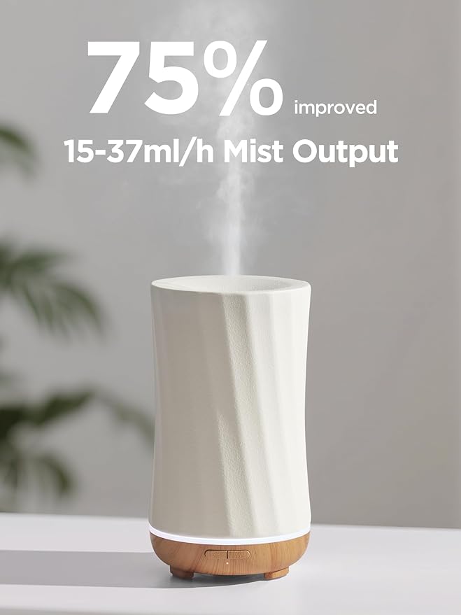 InnoGear 150ml Ceramic Oil Diffuser, Handcrafted Stone Essential Oil Diffuser Aromatherapy Diffusers Ultrasonic Cool Mist Humidifier Vaporizor with 2 Mist Modes Waterless Auto Off for Room Office Home