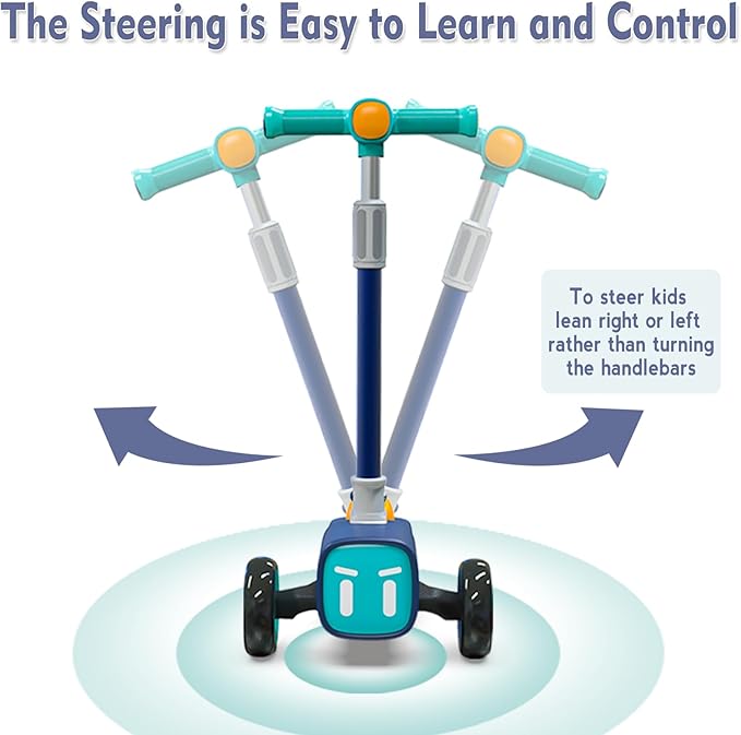 Unbreakable & Never Fall Down 2-in-1 Scooters Kids 3 Wheel Kick Scooter for Boys Girls Ages 3-8, Adjustable Height & Seat, Widened Non-Slip Deck, More Safer for Beginner Toddlers