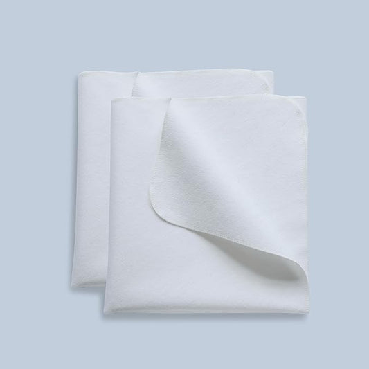 2 Pack Waterproof Crib Mattress Protector Pad, 34" x 54", Washable, Reusable Flannel Protector Pad for Baby, Toddler, Elders and Pets