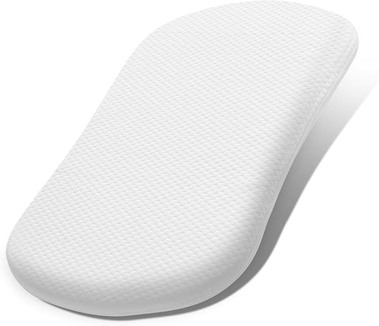Lisara Baby Bassinet Mattress, 30 x 18 Dual Sided Gel Memory Foam Bassinet Mattress with Waterproof, Removable, Ice Silk Cover, Fit for Halo Bassinest, Swivel/Flex/Glide/Premiere/Luxe Series Sleeper