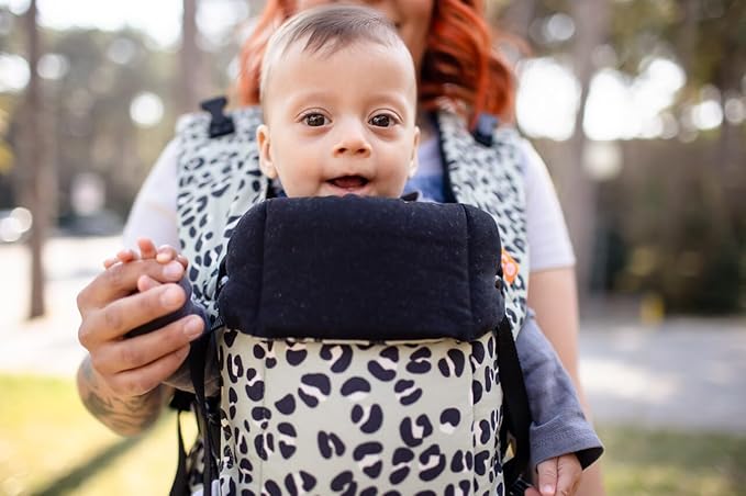 Beco Gemini Baby Carrier Newborn to Toddler - Front, Back and Hip Seat Carrier, Baby Carrier Backpack & Baby Front Carrier with Adjustable Seat, Ergonomic Baby Holder Carrier 7-35lbs (Jade Leopard)