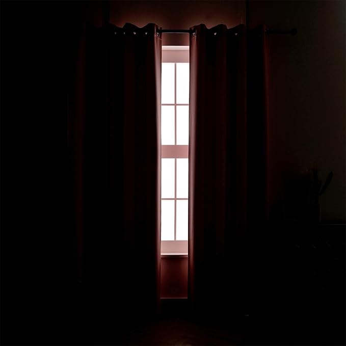 MIUCO Blackout Curtains Room Darkening Curtains Textured Grommet Curtains for Girls Room 2 Panels 52x63 Inch Long Pink