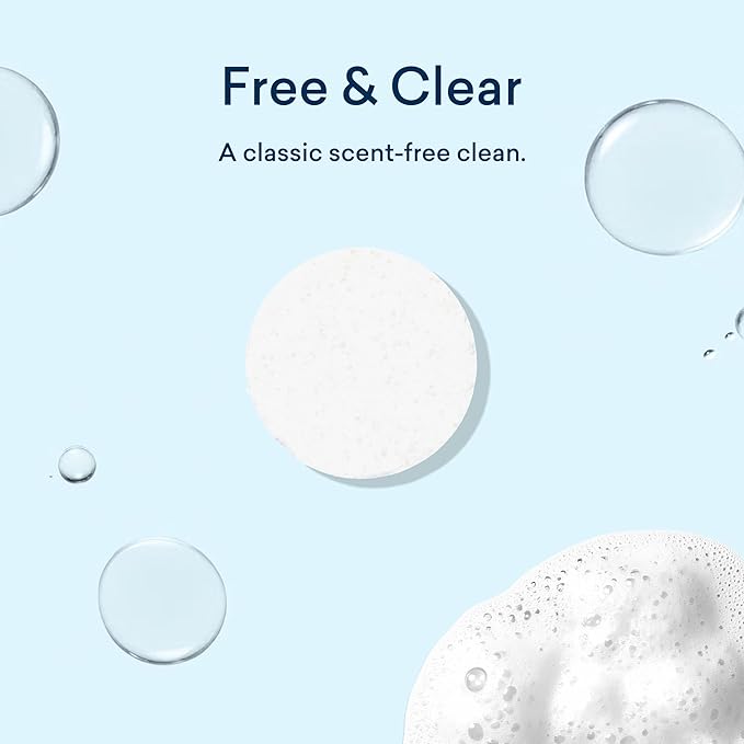 BLUELAND Laundry Essentials Kit, Fragrance Free & Clear - Plastic-Free Laundry Detergent Tablets, Oxi Booster, and Reuseable Natural Wool Dryer Balls