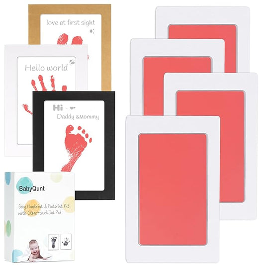 Inkless Baby Hand and Footprint Kit,Clean-Touch Ink Pad Kit,Safe No Mess Printing Infant Hand Foot Stamp,4 Pack Newborn Inkless Print Pads Best Keepsake or Gifts for Family
