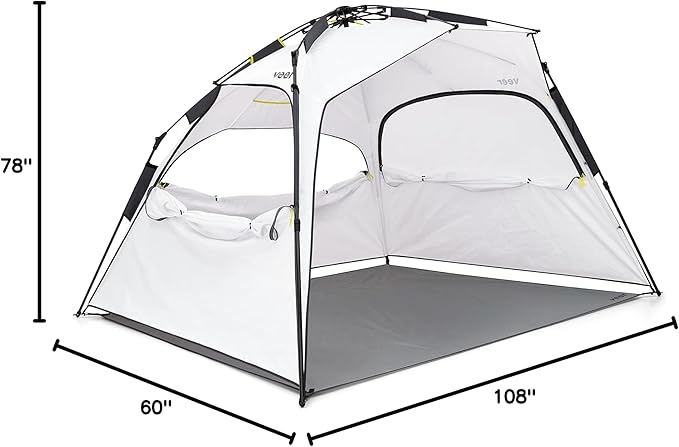 Veer Family Basecamp Recreational Pop-Up Tent | Premium Trail Rated Beach Tent or Camp Shelter for Adults and Kids | Water Resistant UPF50 Protective Coating | Portable with Easy Set Up and Take Down