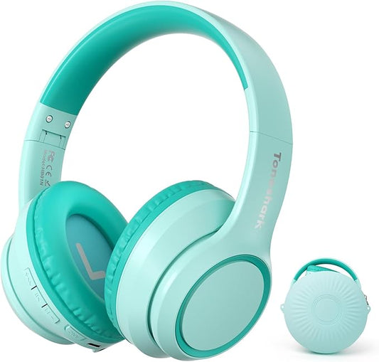 Active Noise Cancelling Headphones for Kids, 60H Playtime, Wireless Bluetooth Over-Ear Headset Built-in Microphone for Home/School/Travel/Party - Includes Portable Case