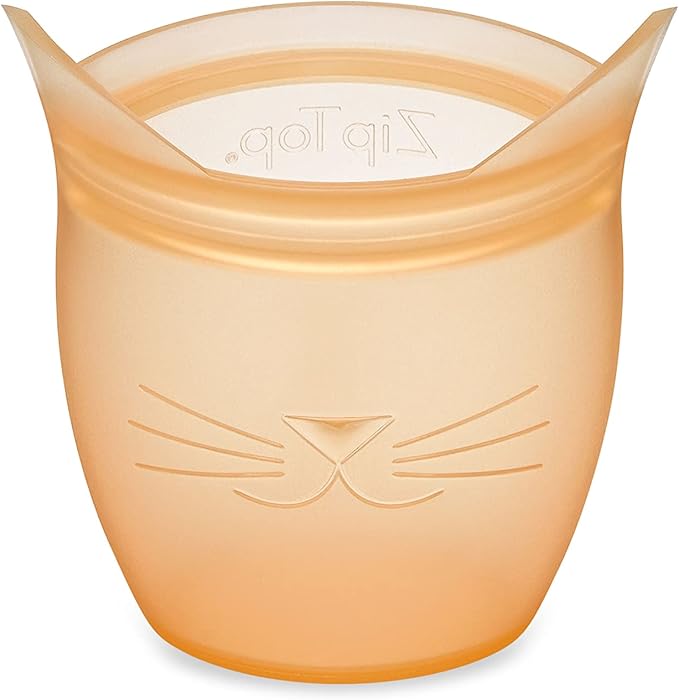 Zip Top Reusable 100% Silicone Baby + Kid Snack Containers- The only containers That Stand up, Stay Open and Zip Shut! No Lids! Made in The USA - Full Set of 4