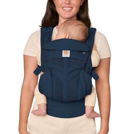Ergobaby Omni Classic (formerly OMNI 360) All-Position Baby Carrier for Newborn to Toddler with Lumbar Support and Cool Air Mesh, 7-45 Pounds, Midnight Blue, One Size