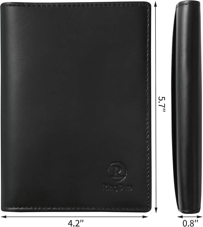 Ringsun Leather Passport Cover for Men Women, RFID Passport Wallet Case Travel Passport Holder for Family