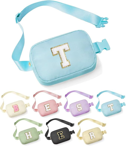 YOOLIFE Teacher Appreciation Gifts for Women - Gifts for Teacher, Teacher Retirement Gifts for Women Teacher Bag Teacher Gifts from Students, Initial Crossbody Bag Belt Bag T, Blue