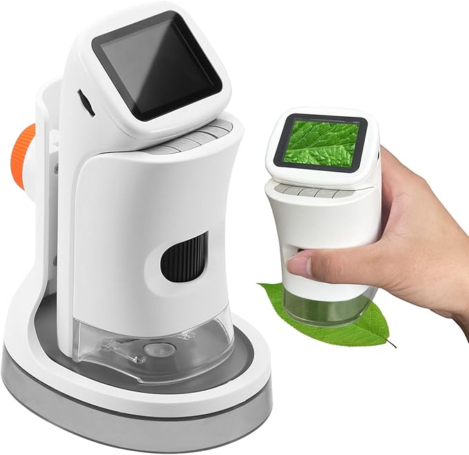 Microscope,Microscope Handheld,2’’ IPS Eye-Protecting Screen,Maximum Magnification of 1000X,Take Photos and Record Video with HD Pixels,Christmas,Birthday, Edu Gifts