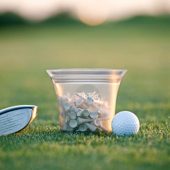 Zip Top Reusable Food Storage Bags | Short Cup [Lavender] | Silicone Meal Prep Container | Microwave, Dishwasher and Freezer Safe | Made in the USA