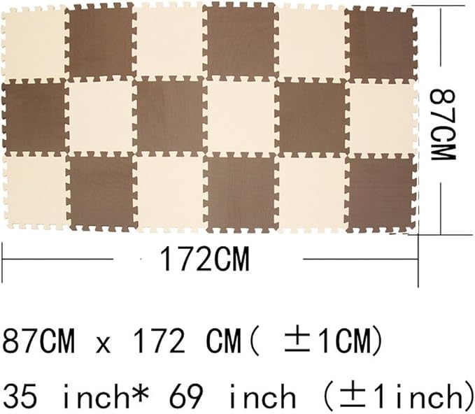 MQIAOHAM® 18 Pieces Puzzle Play Mats, Soft Baby Play Mat, Kids Interlocking Foam Floor Tiles, Toddlers Carpet Playmats G301018-106110