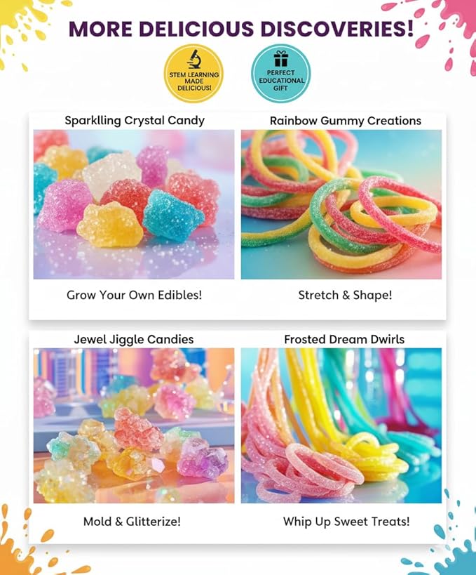 Playz Edible Candy Making Science Kit for Kids Ages 8-12 Years Old - Food Science Chemistry Kid Science Kit with 40 Experiments to Make Your Own Chocolates, Educational Science Kits for Boy & Girls